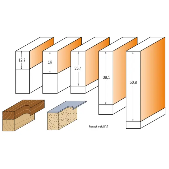 Frez prosty z dolnym łożyskiem I=12,7 L=55,5 D=9,5 S=8, CMT 906.096.11