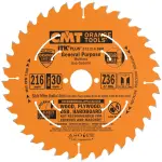 Tarcza uniwersalna do drewna CMT 216x30 mm Z36 ultracienka