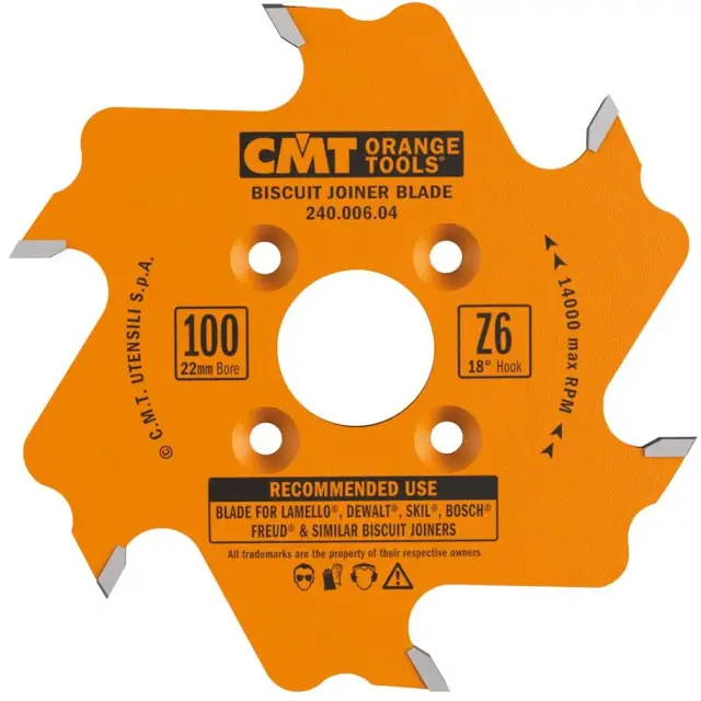 Frez do lamelek CMT D=100 F=22 Z=6, 240.006.04