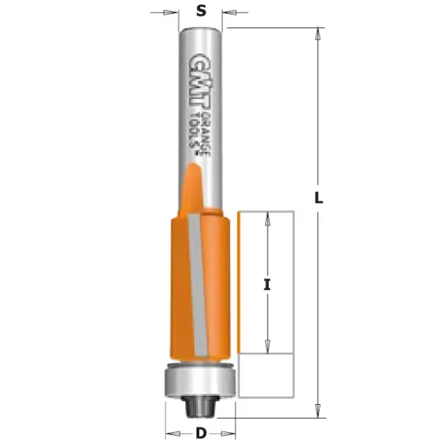 Frez prosty z dolnym łożyskiem I=50,8 L=109,5 D=19 S=12 Neg. kąt, CMT 906.690.11
