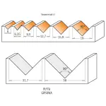 Frez bruzdujący, D=31,7 I=19 A=90 S=8, CMT 915.317.11