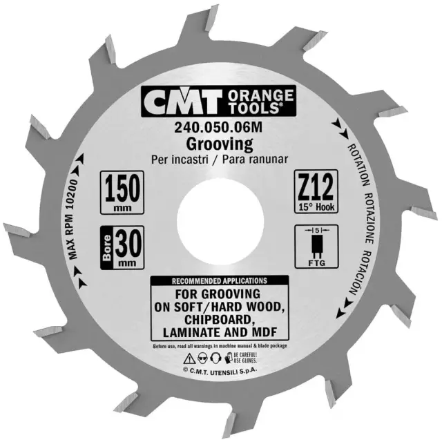 D=150 F=30 Z=12 Piła rowkująca, ząb płaski 5 mm CMT, 240.050.06M