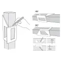 Japoński kątownik 3D trójwymiarowy aluminiowy Shinwa 45/90 stopni