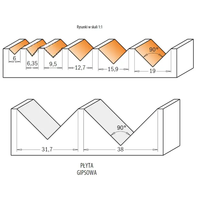 Frez bruzdujący, D=16 I=12,7 A=90 S=8, CMT 915.160.11