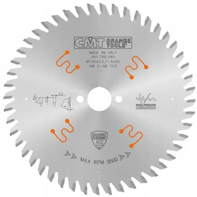 D=160 F=20 Z=48 Piła do laminatu do elektronarzędzi CHROME X-TREME, CMT 281.760.48H