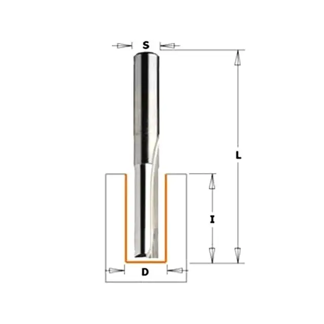 Frez prosty seria krótka D=2 I=4 L=50 S=6 Z=1, CMT 711.020.11