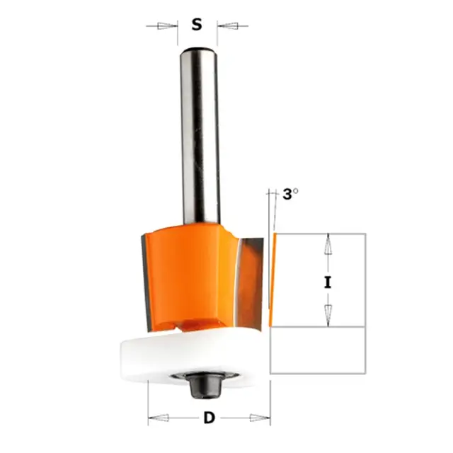 Frez trymujący do obcinania laminatu D=12,7 I=12,7 S=8, CMT 907.128.11