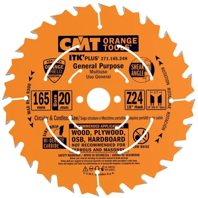 D=165 F=20 Z=24 Ultra cienka piła do ciecia wzdłuż do elektronarzędzi CMT, 271.165.24H