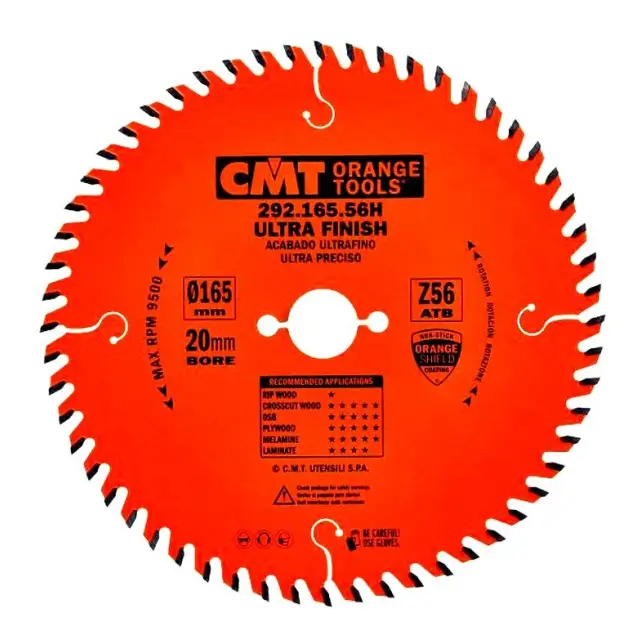 D=165 F=20 Z=56 Piła do elektronarzędzi do cięcia poprzecznego CMT, 292.165.56H