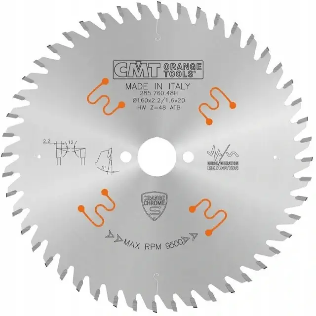 D=160 F=20 Z=48 Piła do drewna do elektronarzędzi CHROME X-TREME, CMT 285.760.48H