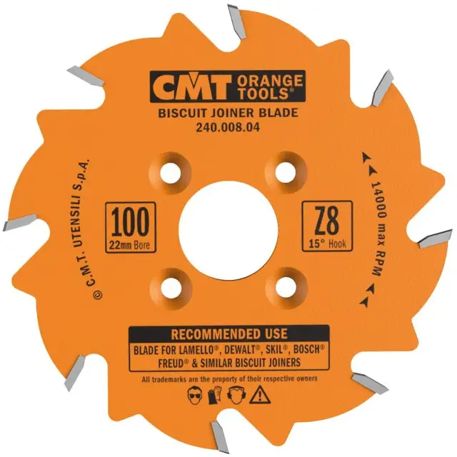 Frez do lamelek CMT D=100 F=22 Z=8, 240.008.04