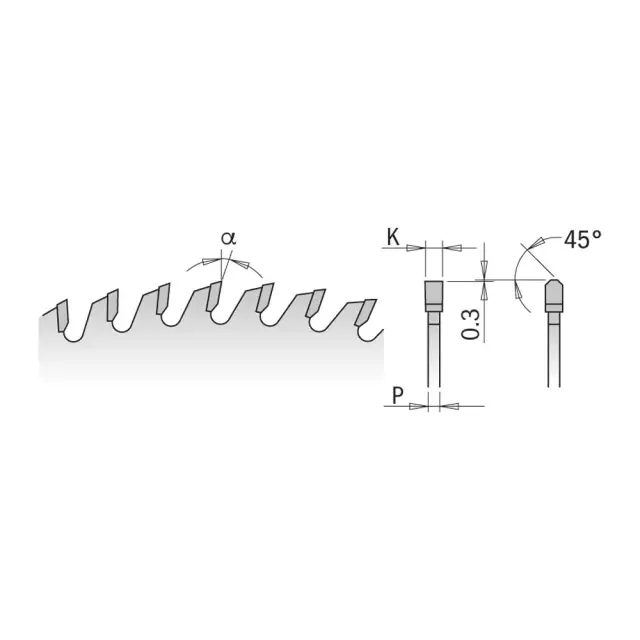 D=250 F=30 Z=80 Piła do cięcia płyty laminowanej CMT, 281.080.10M