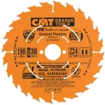 Tarcza uniwersalna do drewna CMT 190x30 mm Z24 ultracienka