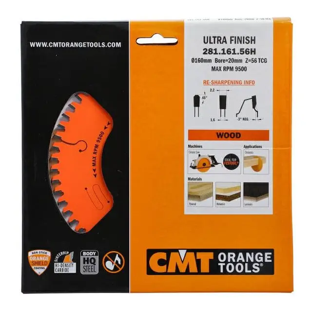 D=160 F=20 Z=56 Piła do laminatu do elektronarzędzi Extreme CMT, IDEAL FOR FESTOOL, 281.161.56H