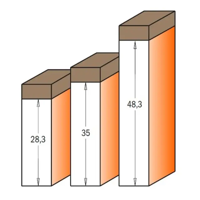 Frez prosty na płytki wymienne z górnym łożyskiem D=19 I=48,3 L=100 S=12 Z=2, 656.692.11