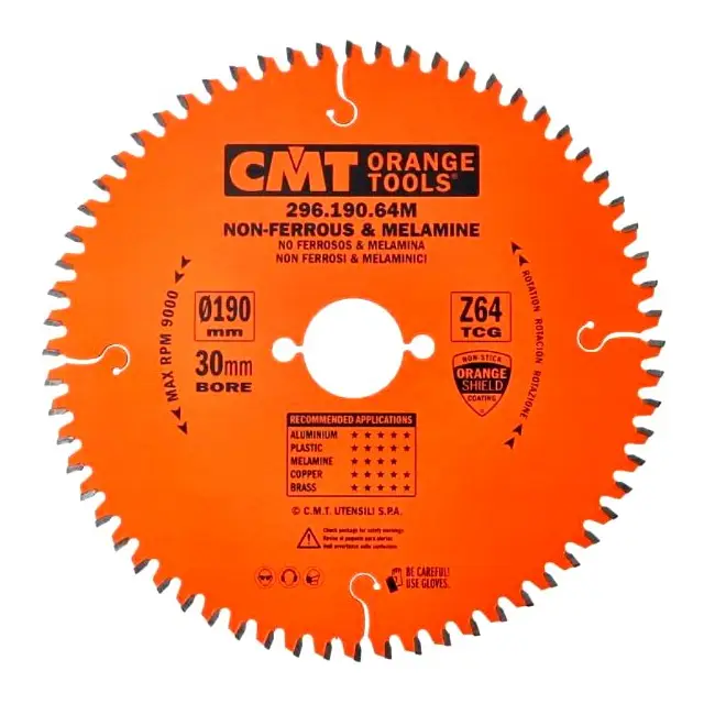 D=190 F=30 Z=64 Piła do cięcia płyty laminowanej i aluminium CMT, 296.190.64M