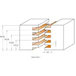 Frez do łączeń palcowych T=12-40 D=36 H=9,5 S=12, CMT 900.616.11