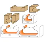 Frez do uchwytów D=19,05 I=19,05 T=14,3 R=2,4-4,76 S=8, CMT 955.102.11