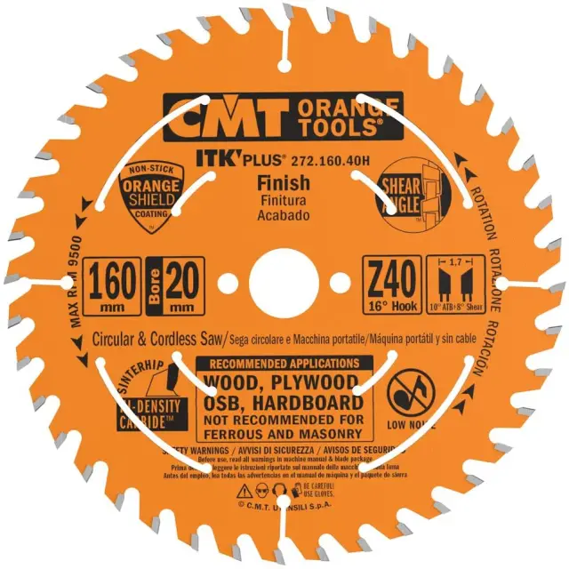 D=160 F=20 Z=40 Ultra cienka piła do ciecia poprzecznego w tym do elektronarzędzi CMT, 272.160.40H