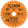 D=136 F=20 Z=36 Ultra cienka piła do ciecia poprzecznego do elektronarzędzi CMT, 272.136.36H