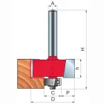 Frez do wręgowania z łożyskiem Freud D=31,75, A=8 mm (trzpień), 32-10008P