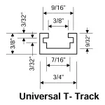 T-track 1219 mm Rockler uniwersalny zestaw z prowadnicą typu T, 17 częściowy