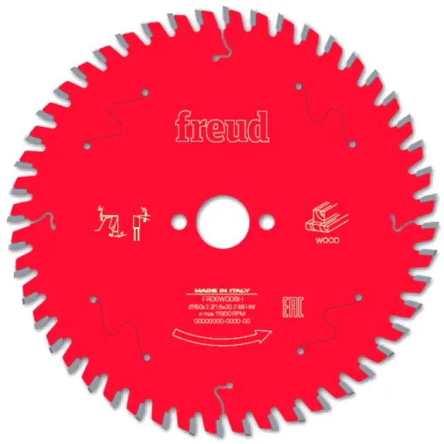 Tarcza do cięcia w poprzek drewna litego, Freud D=160 B=2,2 b=1,6 d=20 Z=48, FR06W008H