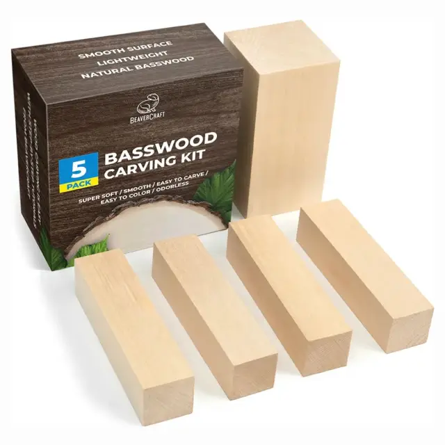 BeaverCraft Bloki do rzeźbienia w drewnie lipowym BW1