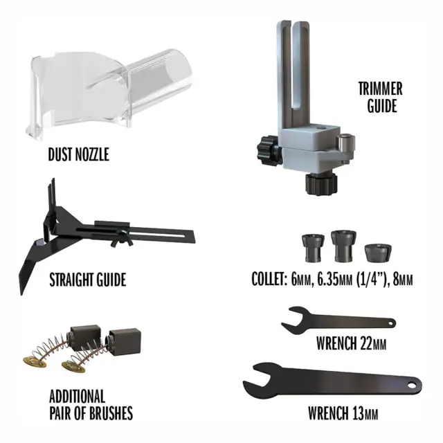 Frezarka CMT CMT12 zawartość zestawu