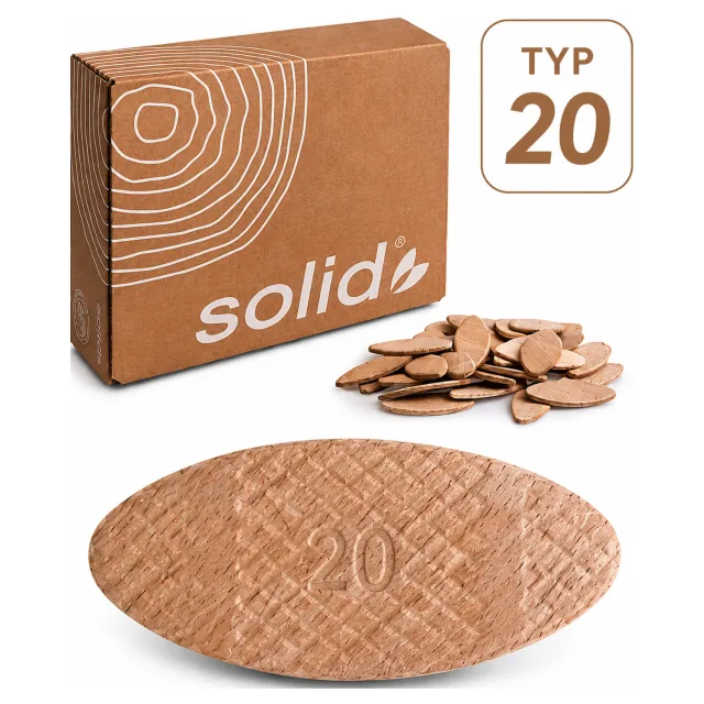 Lamelki bukowe Solid Typ 20 1000 szt do lamelownicy