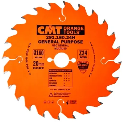 D=160 F=20 Z=24 Piła uniwersalna do elektronarzędzi CMT, 291.160.24H